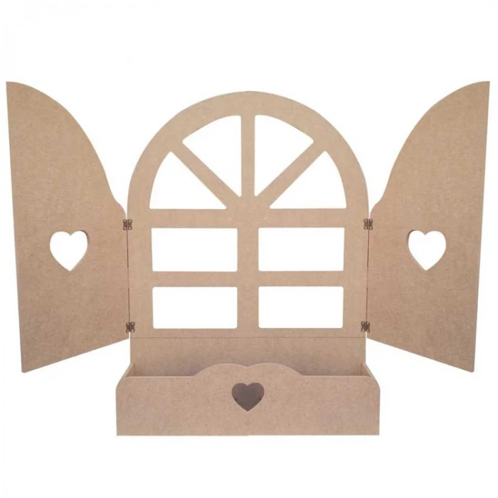 TEKNOPOİNT AHŞAP Ç11 BÜYÜK KANATLI KALPLİ PENCERE