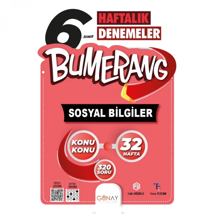 GÜNAY 6. SINIF BUMERANG 32 HAFTALIK SOSYAL BİLGİLER DENEMELERİ
