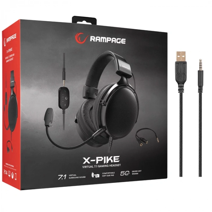 RAMPAGE RM-K99 X-PIKE USB 7.1 SES KARTLI PC+PS4+MOBİLE SURROUND