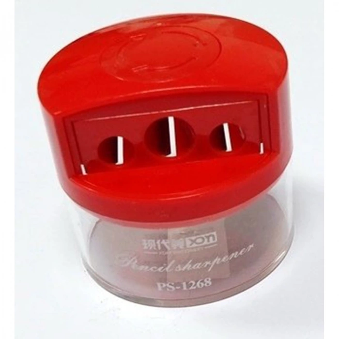 SİNO PS-1268 DÖNER KAPAK 3 GÖZLÜ HAZNELİ KALEM TRAŞ