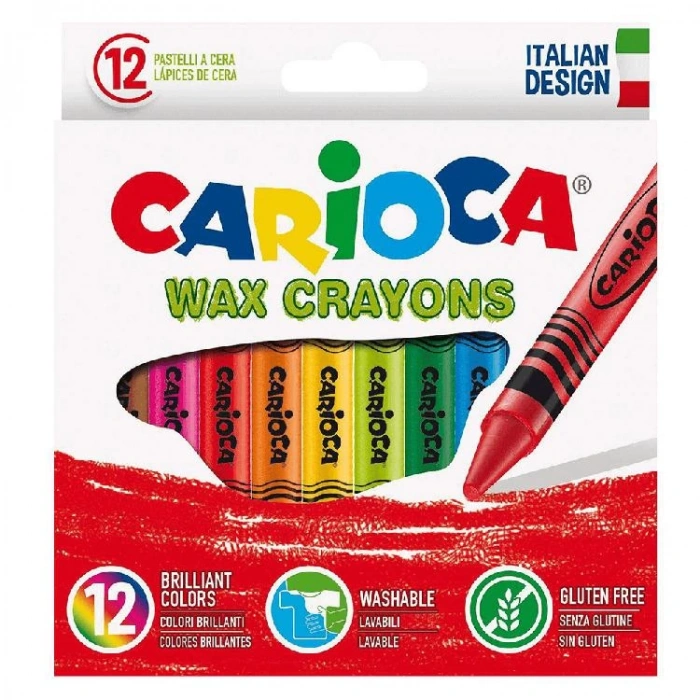 CARIOCA 42365 WAX CRAYONS YIKANABİLİR PASTEL BOYA 12 RENK