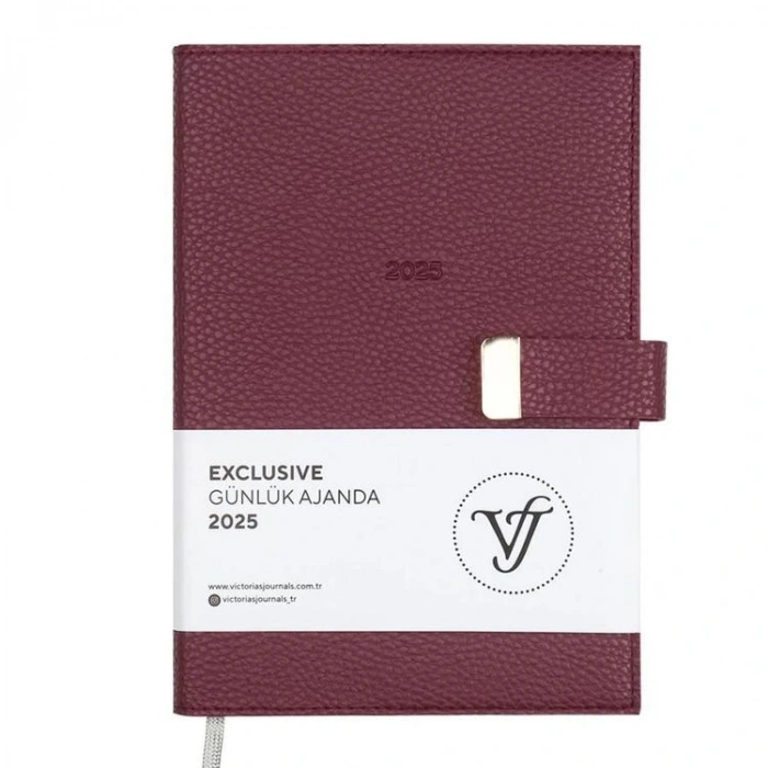 VICTORIAS JOURNALS 124-1457 14X20,5 EXCLUSIVE GÜNLÜK AJANDA A5 - BORDO