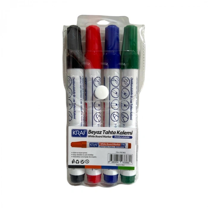 KRAF DOLDURULABİLİR TAHTA KALEMİ PVC 4LÜ SET 770-4