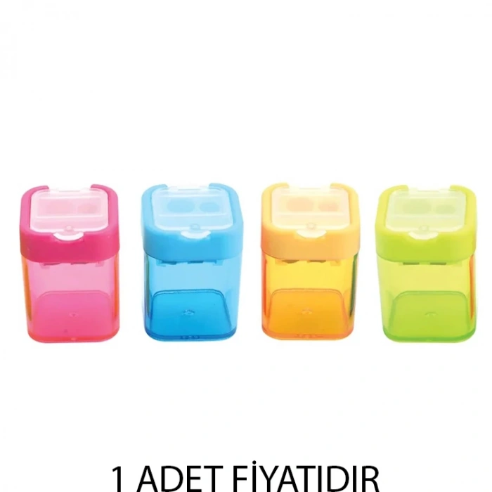 SÜDOR KT09 KALEM TRAŞ KÜP KAPAKLI ŞEFFAF ÇİFTLİ