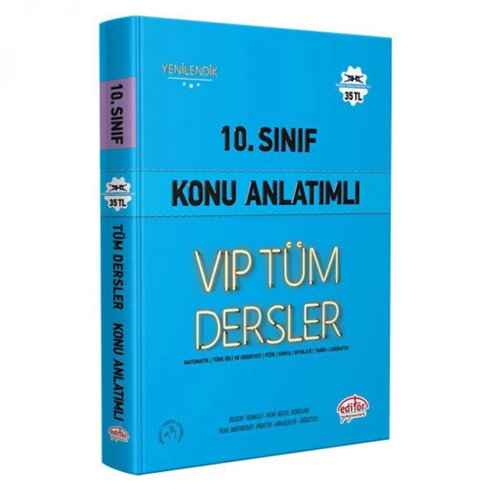 EDİTÖR 10. SINIF VİP TÜM DERSLER KONU ANLATIMLI MAVİ KİTAP