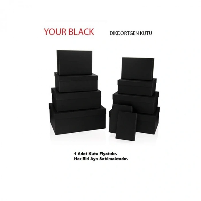 GIPTA YOUR BLACK DİKDÖRTGEN HEDİYE KUTUSU BX0894 G NO:05 230x315x125mm - TEKLİ