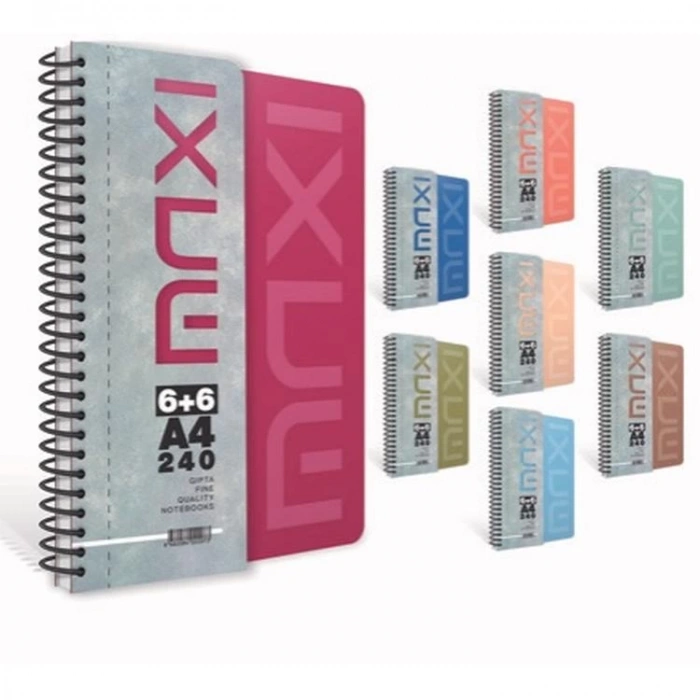 GIPTA MAXI SPİRALLİ PP. KAPAK 240 YP. A4 6+6 AYRAÇLI  DEFTER
