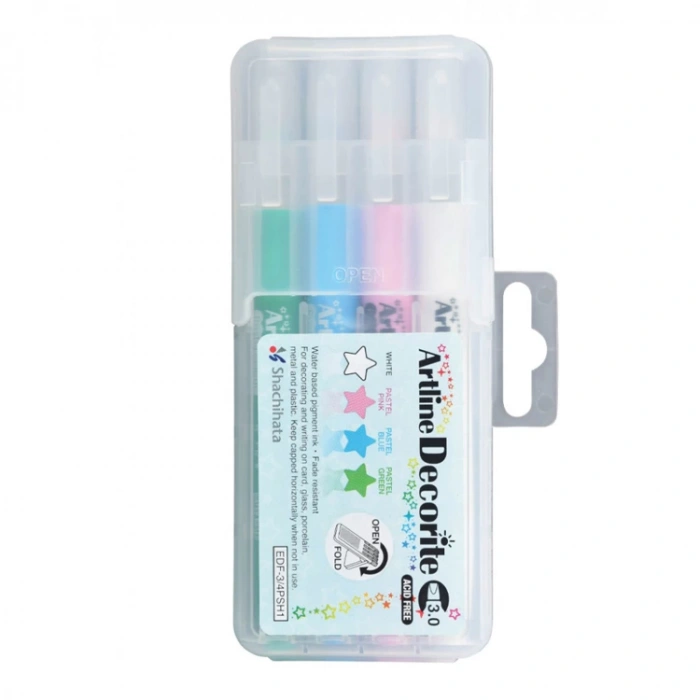 ARTLINE EDFM-3/4PSH1 DECORITE 3.0mm KESİK UÇ MARKER PASTEL RENLER 4LÜ