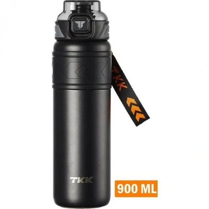 VAGONLİFE T2025 TKK PİPETLİ / PİPETSİZ KULLANIM ÇELİK TERMOS 900ML SİYAH (BLACK)