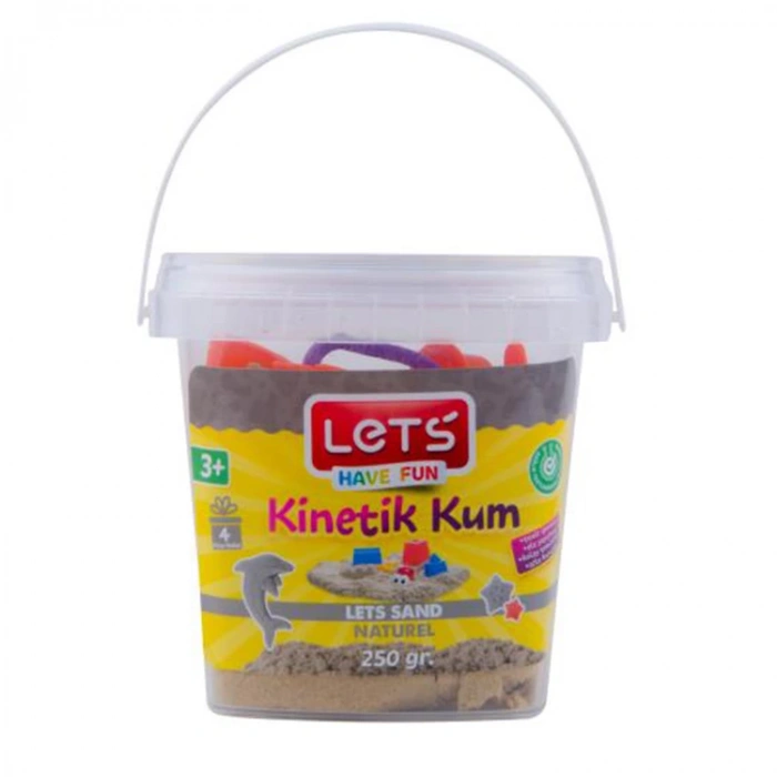 LETS KİNETİK KUM PLASTİK KOVALI 250gr. NATUREL  L10185