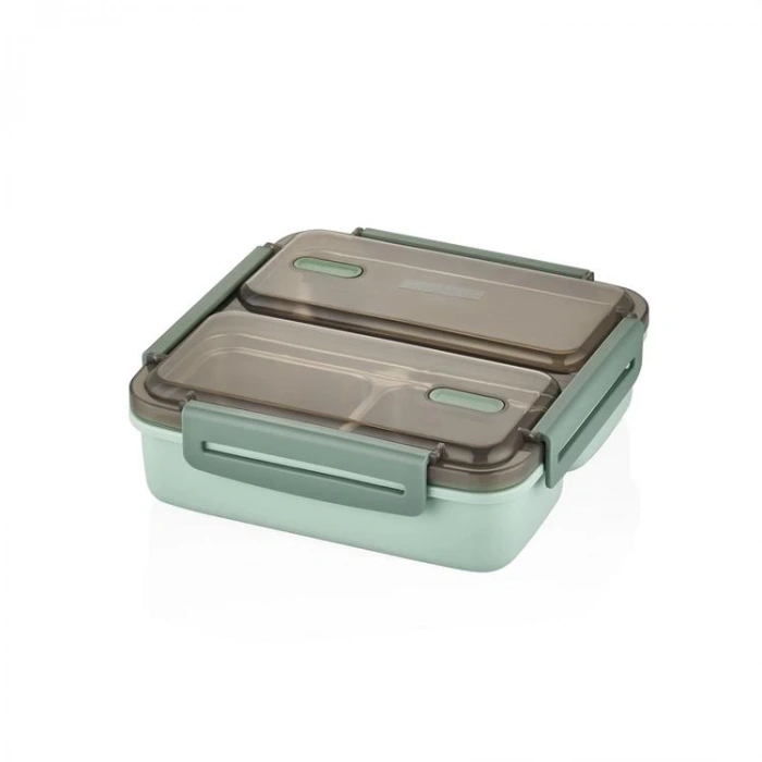 VAGONLİFE PASLANMAZ ÇELİK ÜÇ BÖLMELİ YEMEK KABI - LUNCH BOX  BL50350-3 950 ML  YEŞİL
