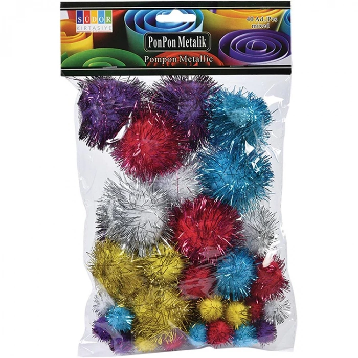 SÜDOR METALİK PONPON 15-25-38MM 40LI SS13-2