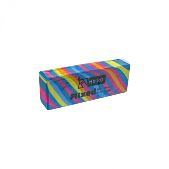 MİKRO 1914A MİXED COLORFULL SOFT DİKDÖRTGEN SİLGİ - TEKLİ
