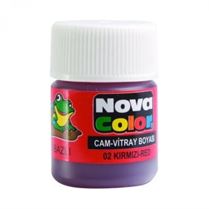 NOVA COLOR KIRMIZI 30 CC ŞİŞE SU BAZLI CAM BOYASI
