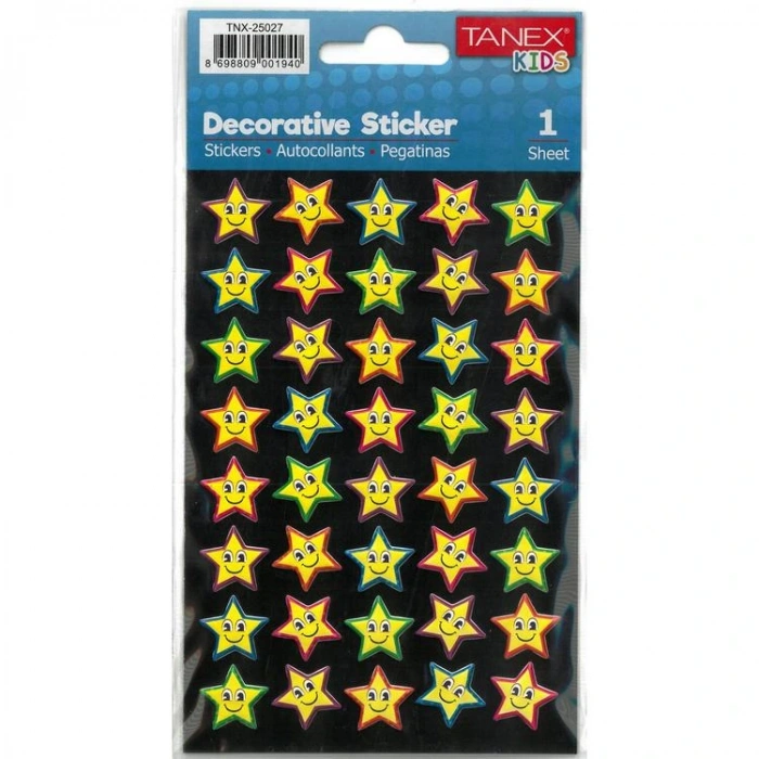 TANEX KIDS TNX-25027 DEKORATİF ETİKETLER - GÜLEN YILDIZ SERİSİ STICKER
