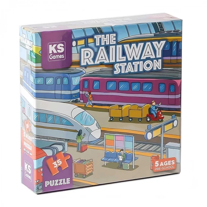 KS GAMES PRS32712 THE RAILWAY STATION 48x34cm YAPBOZ/PUZZLE 35 PARÇA OKUL ÖNCESİ 5YAŞ
