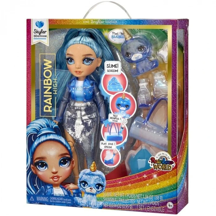 RAINBOW HIGH 120216 SKYLER BRADSHAW MODA BEBEK PARLAK SLIME VE EVCİL HAYVAN 3+
