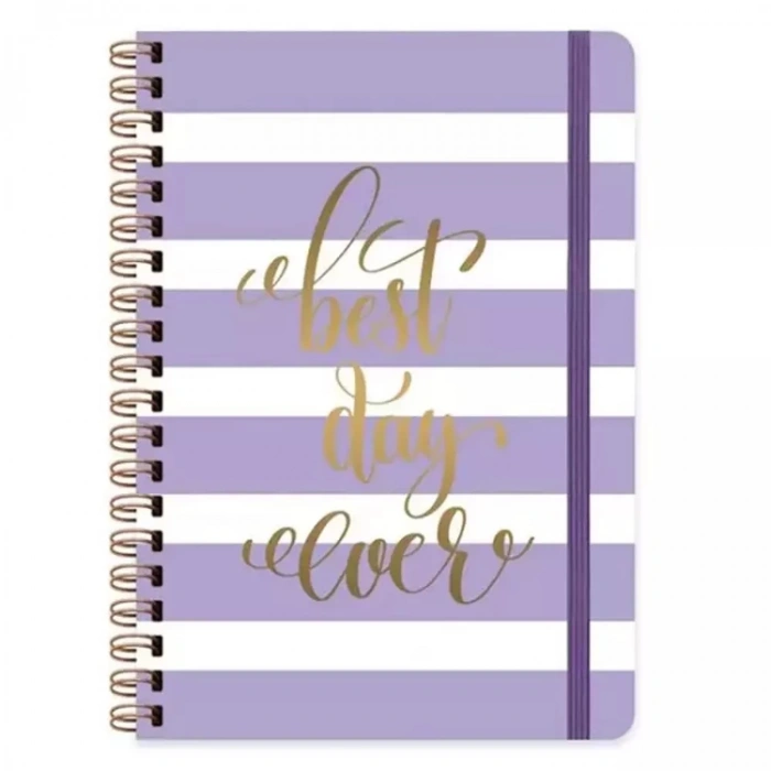 KESKİN A5 SPİ.SERT KAPAK DÜZ DEFTER 80yp.DAILY NOTES MUSE-BEST DAY EVER