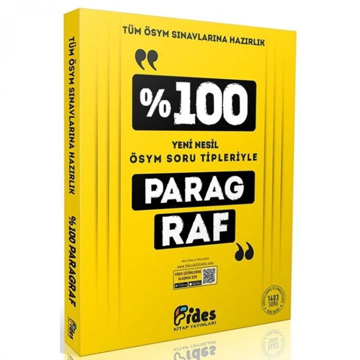 FİDES %100 ÖSYM SORU TİPLERİYLE PARAGRAF