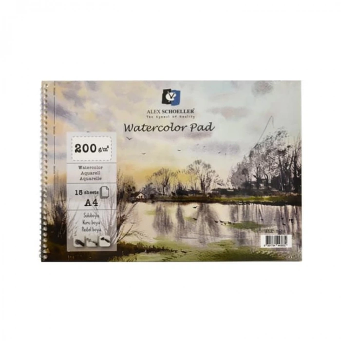 ALEX A4 SULUBOYA DEFTERİ 200GR.15YP. SPİRALLİ WATERCOLOR PAD ALX-3632