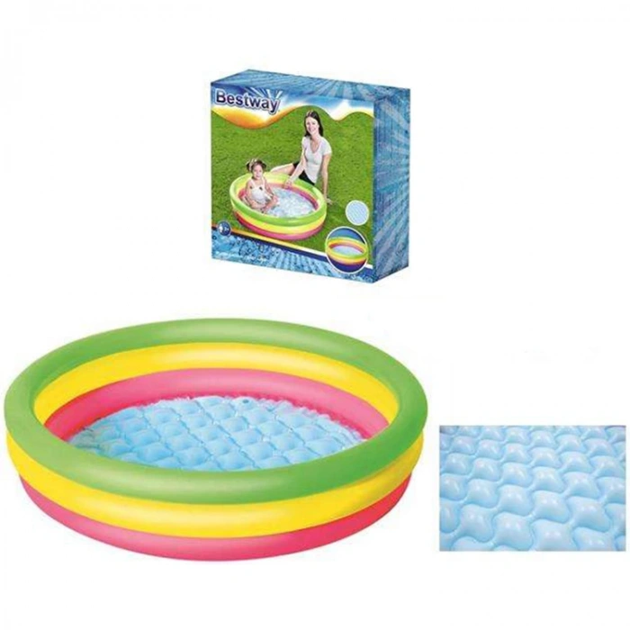 BESTWAY BW51104 ŞİŞME TABAN 3 HALKALI YUVARLAK ÇOCUK HAVUZU 102x25cm KUTULU