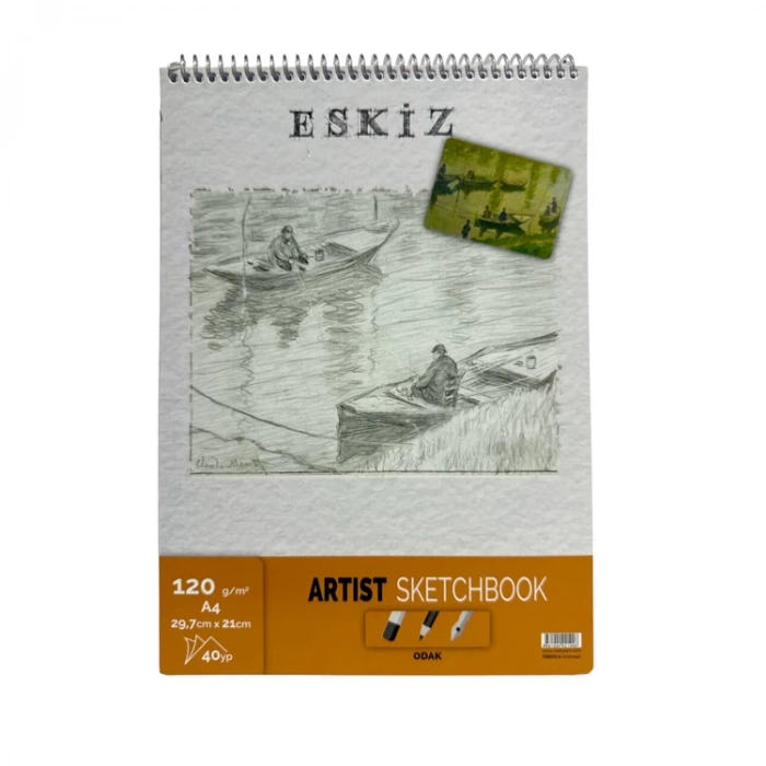 ODAK 777-291 ESKİZ DEFTERİ SPRİALLİ A4 120gr.40yp.