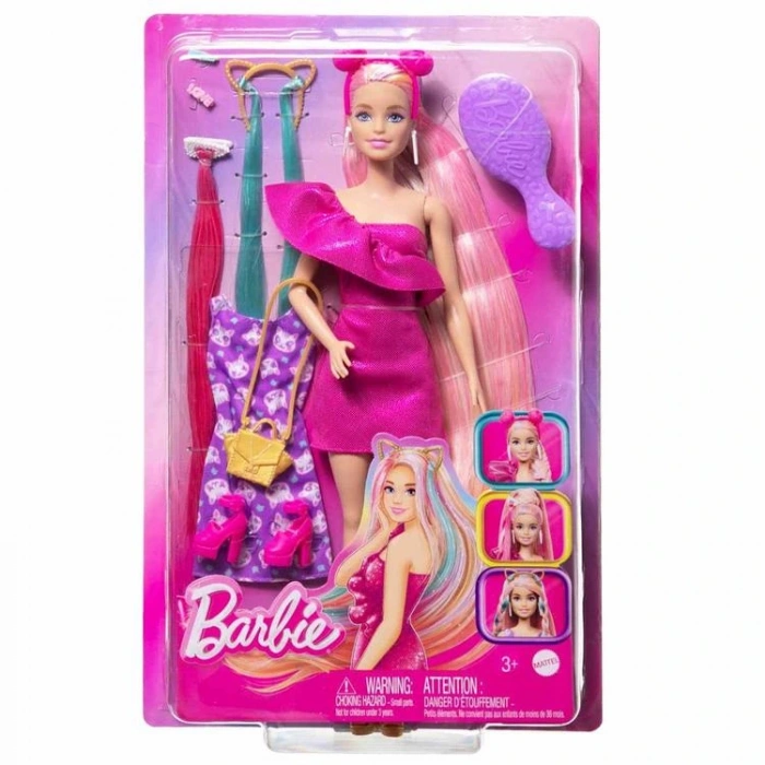 MATTEL HKT95/JDC85 BARBIE UPUZUN PEMBE SAÇLI BEBEK 3+