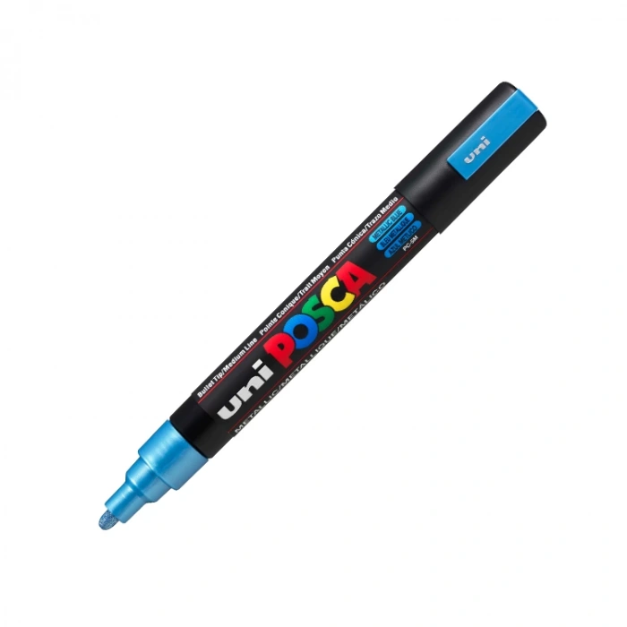 UNİ POSCA SU BAZLI POSTER MARKER 1.8-2.5 METALİK MAVİ PC-5M