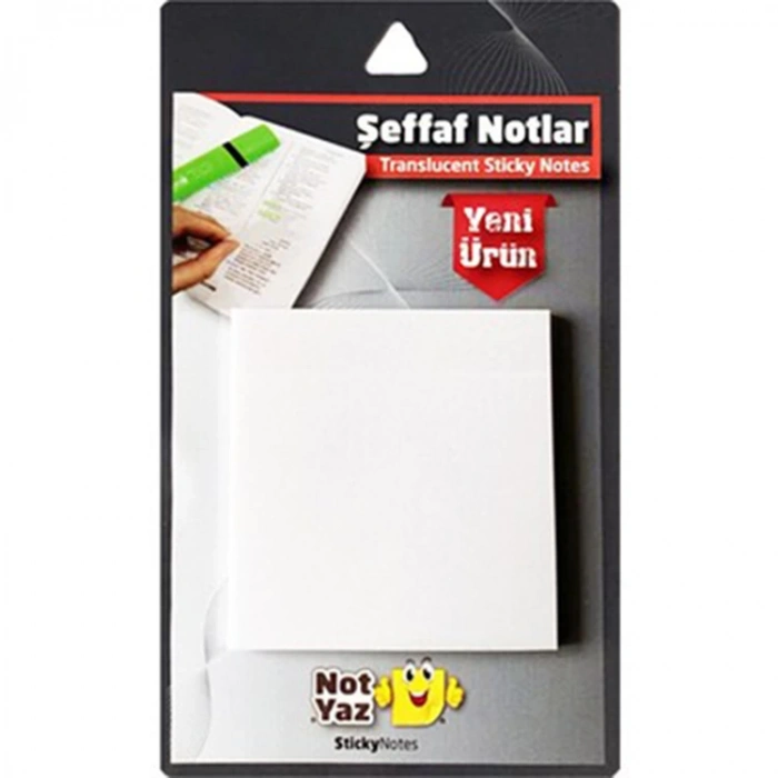 NOT YAZ SN-8957 BEYAZ ŞEFFAF YAPIŞKANLI NOT KAĞIDI 50yp.70x75mm.