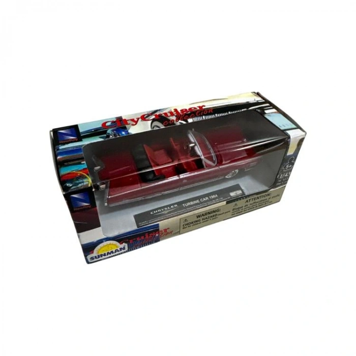 SUNMAN 48084B CITY CRUISER COLLECTION CHRYSLER TURBINE CAR 1964 1:43 DIE CAST METAL ARABA KUTULU 5+  -TEKLİ