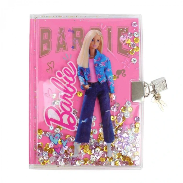 CEM BARBIE B-804 PULLU KİLİTLİ PVC CİLTLİ HATIRA DEFTERİ14X19cm ÇİZGİLİ