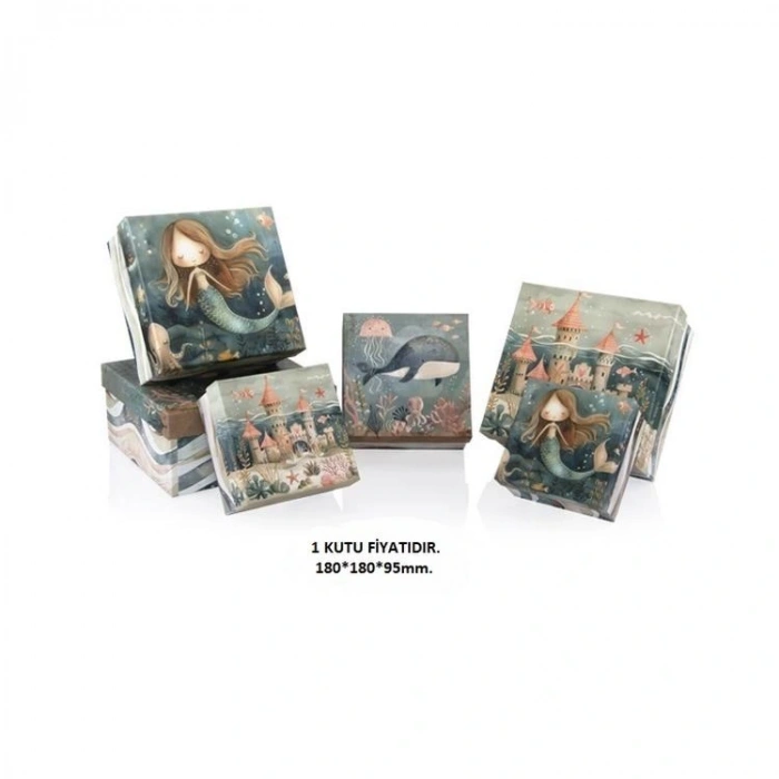 GIPTA OCEAN KARE HEDİYE KUTUSU BX2796 D NO:4,5 180x180x95 mm - TEKLİ