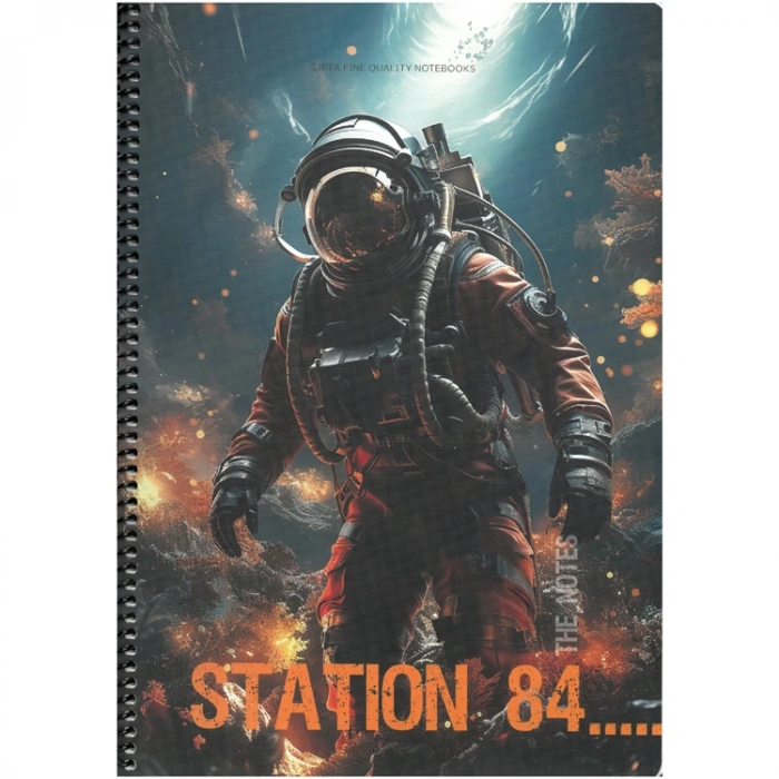 GIPTA STATION SPİRALLİ KARTON KAPAK A4 80YP. ÇİZGİLİ  DEFTER