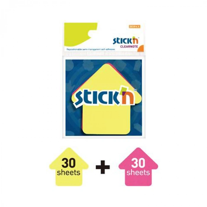 GIPTA STICKN 21136 76X76 OK ŞEKİLLİ YAPIŞKANLI NOTLUK 2 RENK NEON 60 YP.