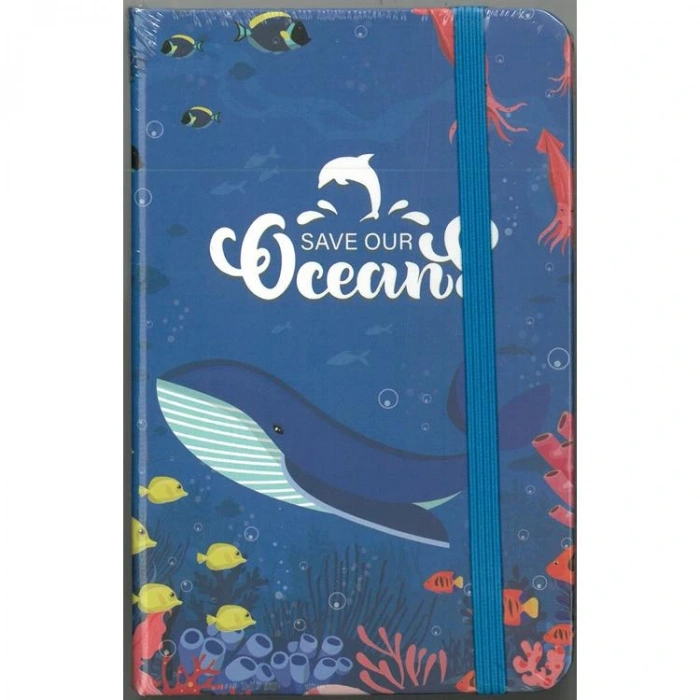 SÜDOR BN22-7 SERT KAPAK LASTİKLİ LÜKS  A6 ÇİZGİLİ 96 YP. NOT DEFTERİ OKYANUS - TEKLİ