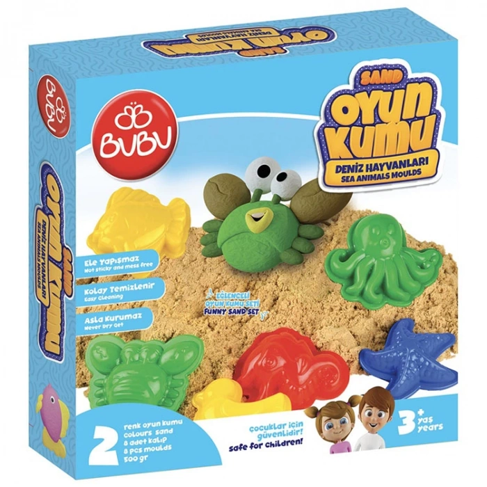 BU-BU OYUN KUMU VE DENİZ HAYVANLARI KALIPLI SET 500 GR. BUBU- KU0056