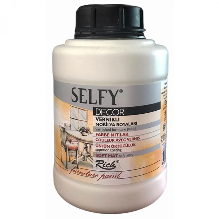 RİCH SLF-1250-12802 SELFY DECOR VERNİKLİ AKRİLİK BOYA 1250cc.ANTİK BEYAZ