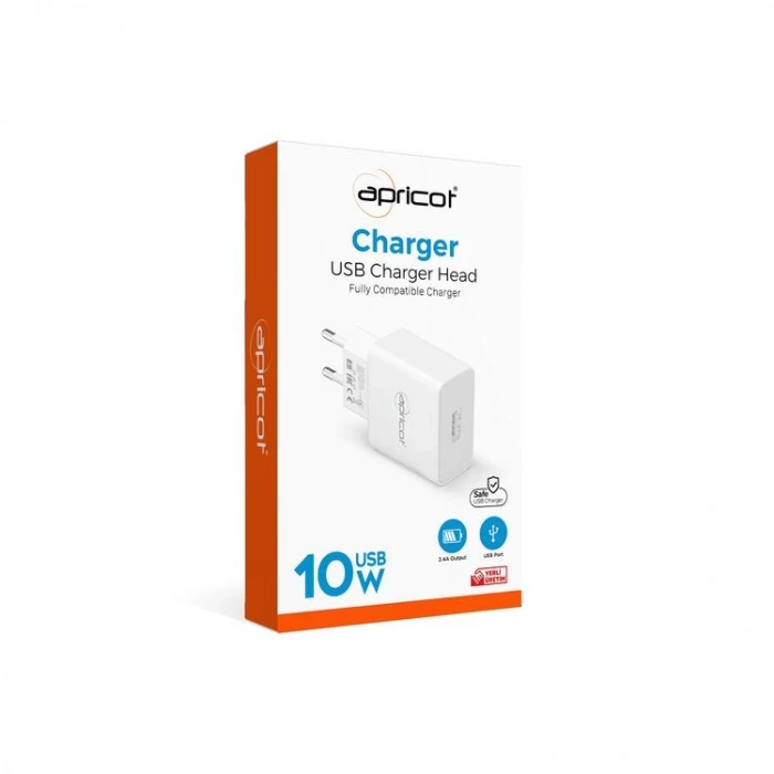 APRİCOT APC-U210 2.4A  USB EV TİPİ BEYAZ ŞARJ ADAPTÖRÜ