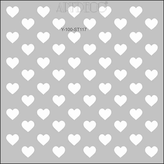 ARTDECO STENCİL 30X30CM KALPLİ DESEN 117