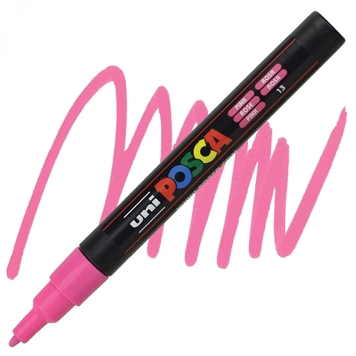 UNİ POSCA SU BAZLI POSTER MARKER 0.9-1.3 PC-3M-PEMBE