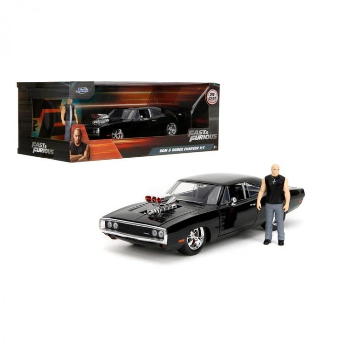 SİMBA JADA 3205006 FAST&FURIOUS 1:24 DOM & DODGE CHARGER R/T METAL ARABA VE  FİGÜR 8+