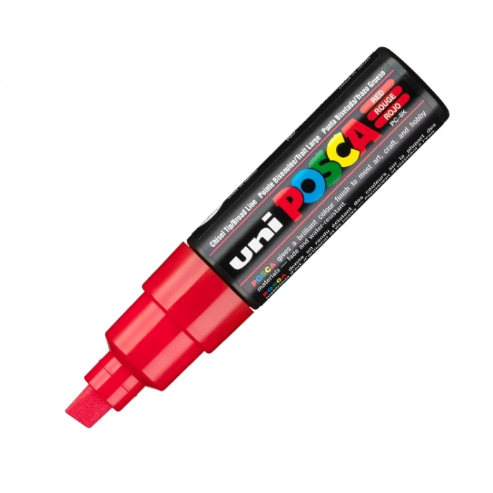 UNİ POSCA SU BAZLI POSTER MARKER PC-8K 8.0 KIRMIZI