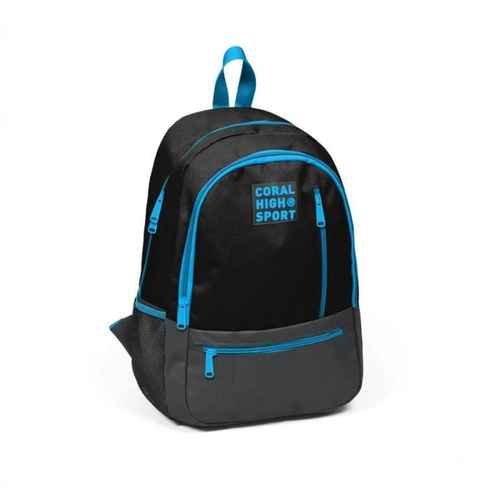 CORAL HIGH 23458 SPORT SİYAH KOYU GRİ DÖRT BÖLMELİ SIRT ÇANTASI