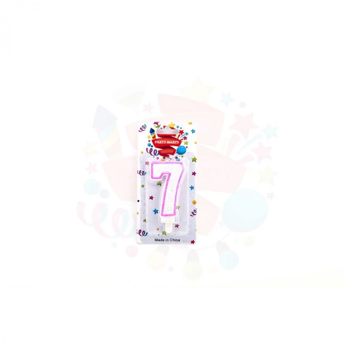NEDİ  SİMLİ MUM RAKAM PEMBE 7 NEDİ-15623-P7