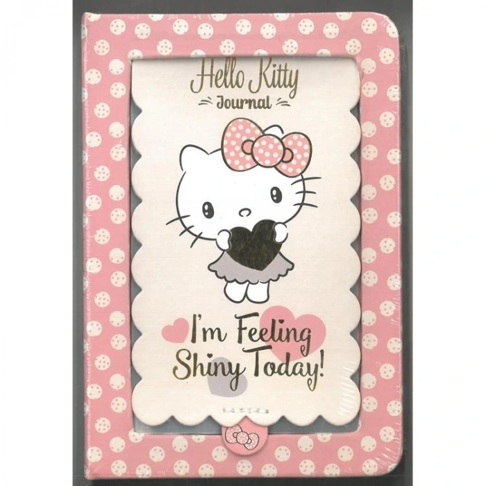 VICTORIAS JOURNALS 525-2085 HELLO KITTY AYNALI SERT KAPAK A6 192 SAYFA 100 GR. RENKLİ SAYFALAR GÜNLÜK/ NOT DEFTERİ