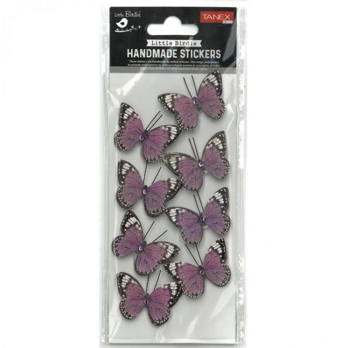 TANEX HANDMADE TNX-28047 DEKORATİF ETİKETLER - TAŞLI KELEBEK-7 SERİSİ STICKER - TEKLİ