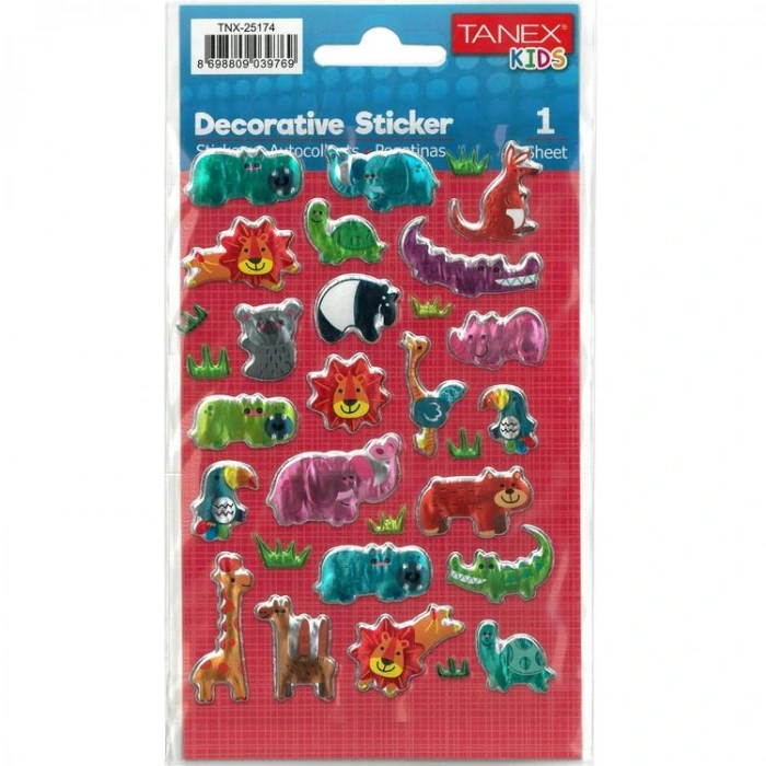 TANEX KIDS TNX-25174 DEKORATİF ETİKETLER - ORMAN CANLILARI 3 SERİSİ STICKER