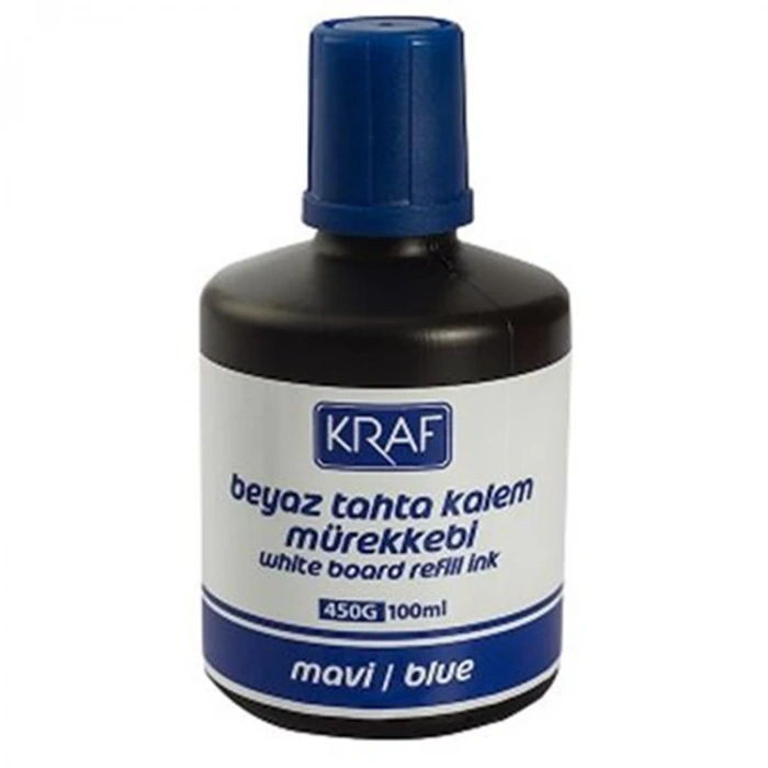 KRAF 450G  BEYAZ TAHTA KALEM MÜREKKEBİ MAVİ 100ML.