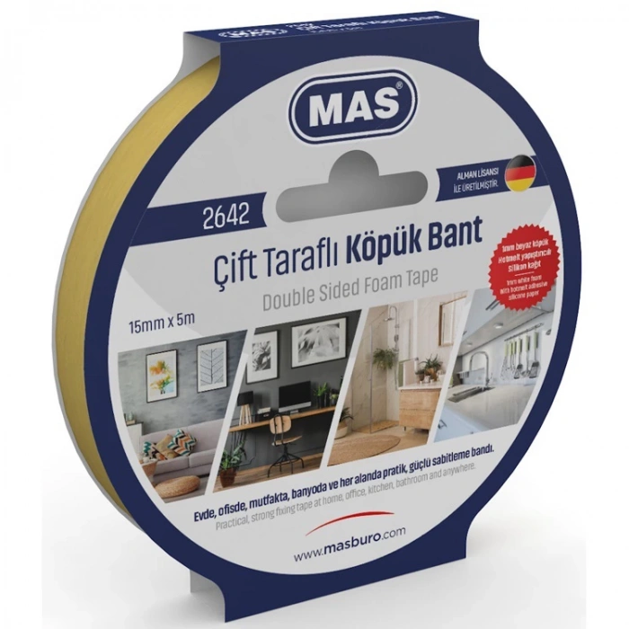 MAS 2642 ÇİFT TARAFLI KÖPÜK BANT 15mmx5m