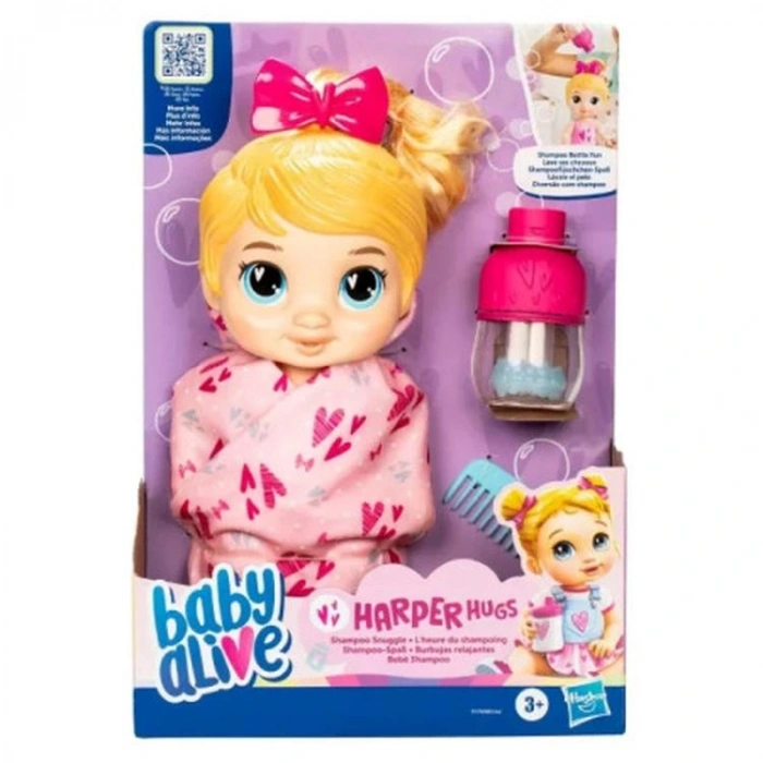HASBRO F9119 BABY ALIVE BEBEĞİMLE ŞAMPUAN EĞLENCESİ SARIŞIN BEBEK 3+